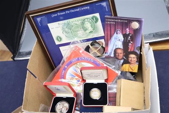 A 1994 gold half sovereign and sundry coins etc.